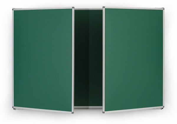 Rozevírací zelená keramická tabule pro popis křídou, magnetická, 2400 x 900 mm