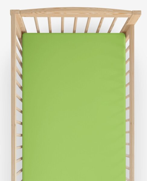 Goldea bavlněné prostěradlo do dětské postýlky - zelené 70 x 140 cm