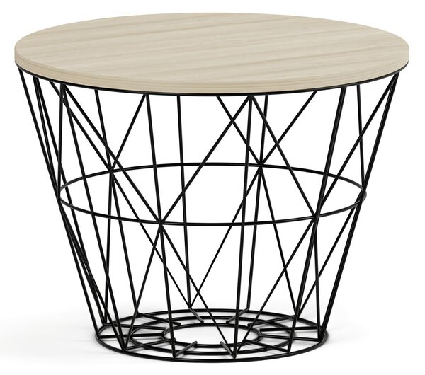 Kulatý konferenční stolek STILO, průměr 60 cm, dub přírodní