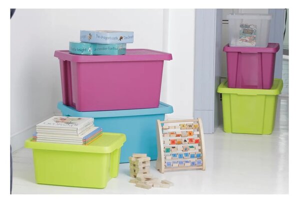 Modrý úložný box s víkem Curver Essentials, 45 l
