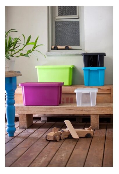 Modrý úložný box s víkem Curver Essentials, 45 l