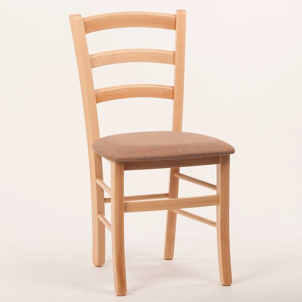 Židle VENEZIA s čalouněným sedákem Odstín: Wengé, Látky: LUX camel 2