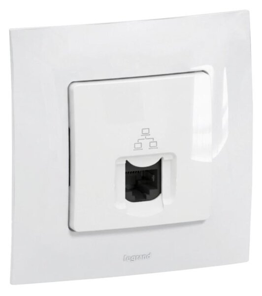 Legrand - Ethernetová zásuvka RJ45 s rámečkem NILOE bílá
