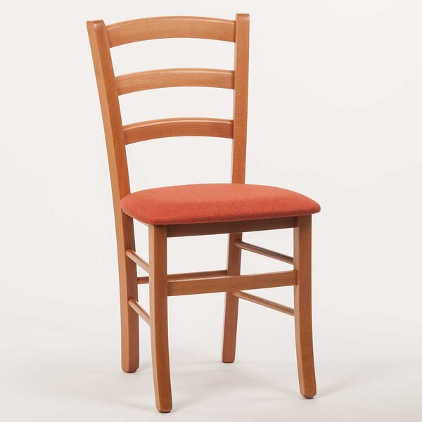 Židle VENEZIA s čalouněným sedákem Odstín: Olše, Látky: LUX terracotta 10