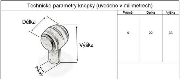 In-Design Nábytková knopka Rustik černá patina