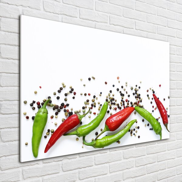 Foto obraz sklo tvrzené Chilli papričky osh-166768878
