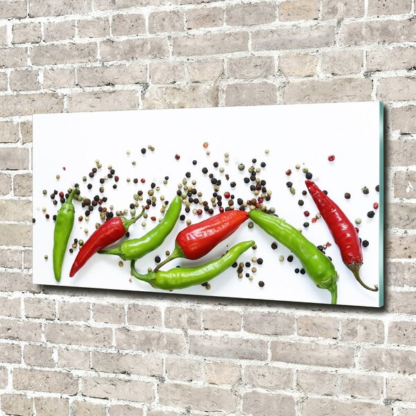 Foto obraz sklo tvrzené Chilli papričky osh-166768878