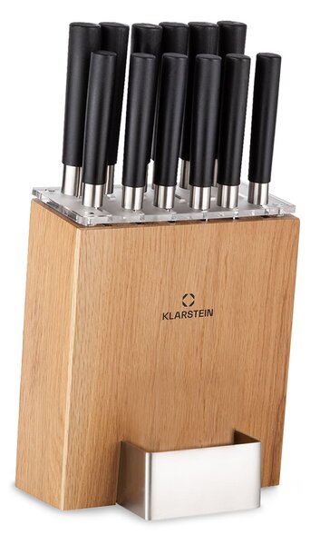 Klarstein Kitano XL, 13dílná sada s blokem, 12 nožů, ocel, luxusní dřevěný blok