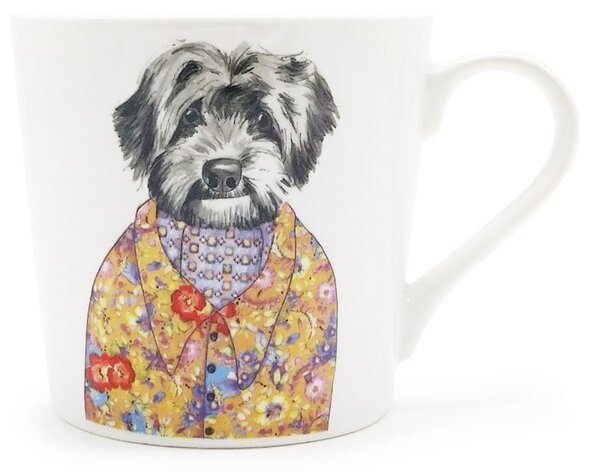 Porcelánový hrnek Kitchen Craft Lord Cockapoo, bílý, motiv psa, retro design, Tipperleyhill, 380 ml