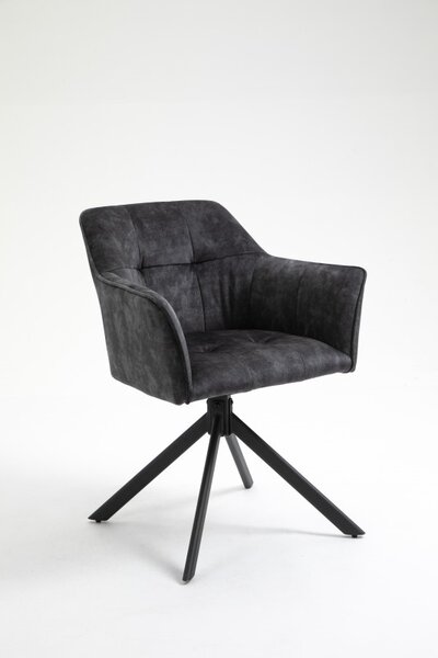 Dizajnová židle Loft tmavě šedá otočná