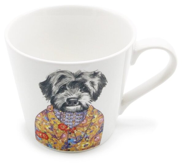 Porcelánový hrnek Kitchen Craft Lord Cockapoo, bílý, motiv psa, retro design, Tipperleyhill, 380 ml