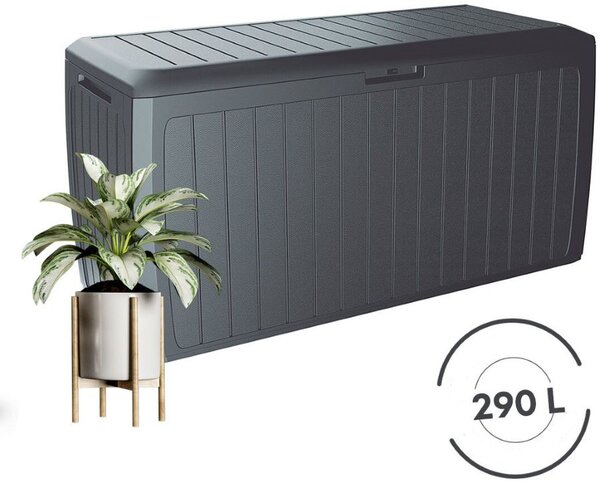 PROSPERPLAST Zahradní box BOXE BOARD antracit 116cm - 290L