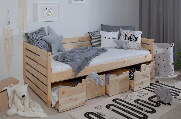 POSTEL S ÚLOŽNÝM PROSTOREM, 90/200 cm, přírodní barvy MID.YOU - Online Only dětské postele, Online Only