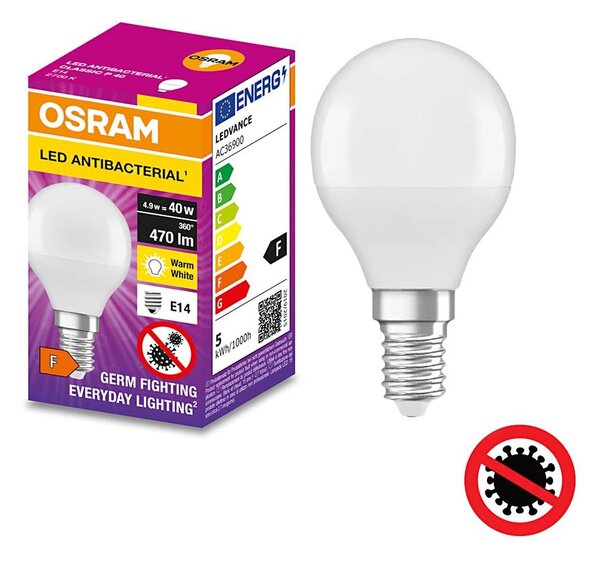 LED Antibakteriální žárovka P40 E14/4,9W/230V 2700K - Osram