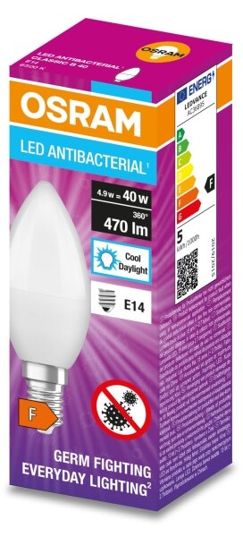 LED Antibakteriální žárovka B40 E14/4,9W/230V 6500K - Osram