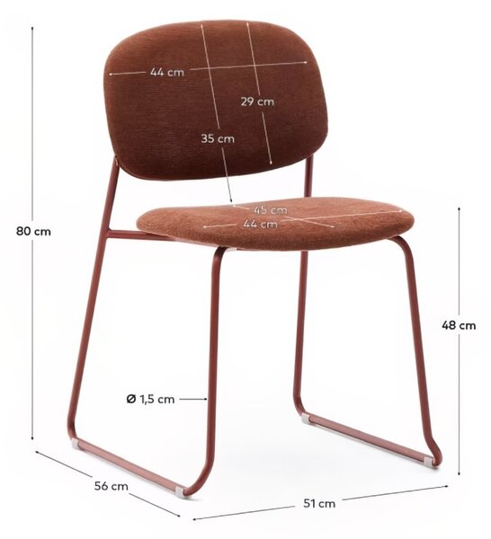 Terakotově červená jídelní židle Kave Home Meli