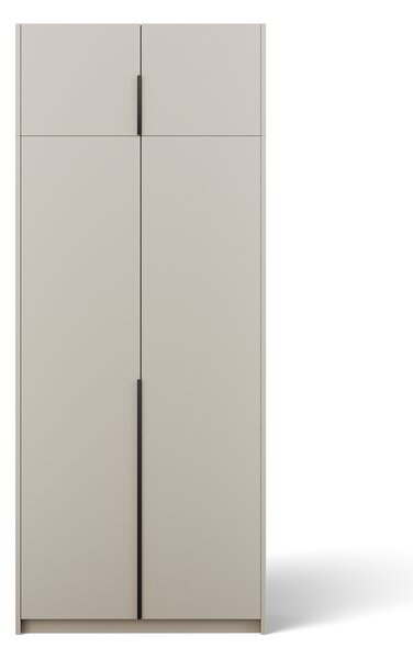 ADRK Šatní skříň s horním nástavcem BREGMA II KB 100, kašmír/madlo černé