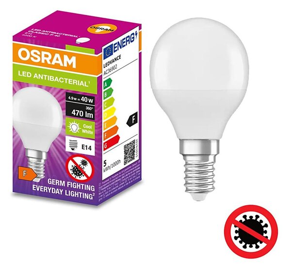 LED Antibakteriální žárovka P40 E14/4,9W/230V 4000K - Osram