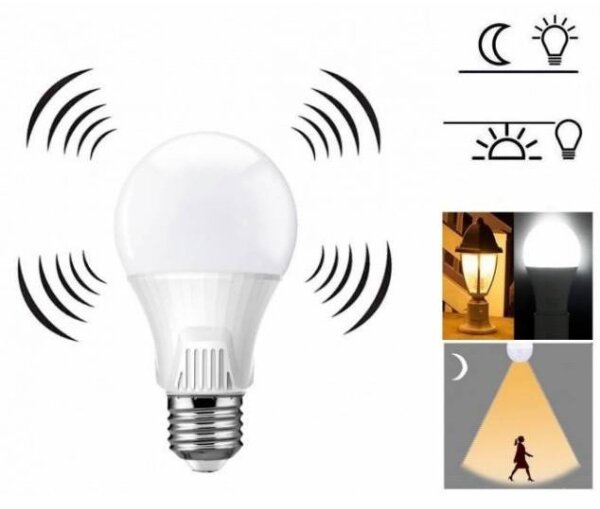 LED Žárovka se senzorem E27/9W/230V 6500K