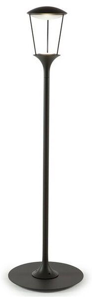 Ethimo Sloupová LED lampa Pharos, Ethimo, výška 140 cm, rám lakovaný hliník barva Dark Grey, včetně žárovky