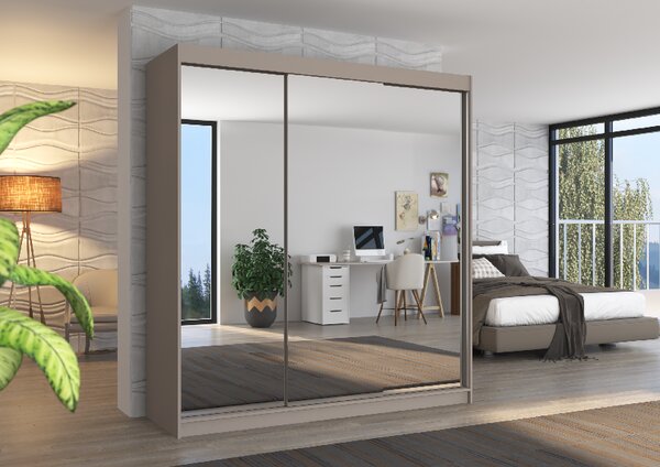 ADRK Šatní zrcadlová skříň posuvná AUSTIN K 200, kašmír