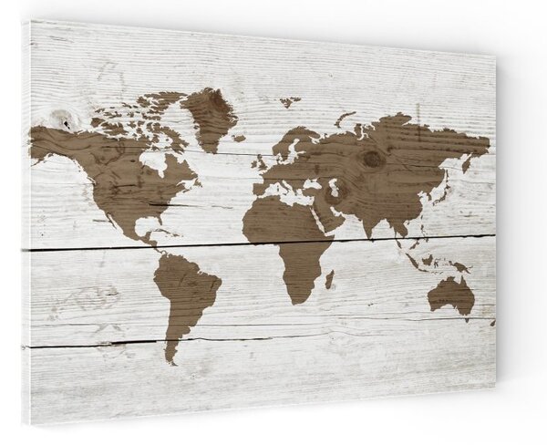ALLboards METAL MB64_00103 Magnetická kovová tabule mapa světa ve světlých barvách 60x40 cm