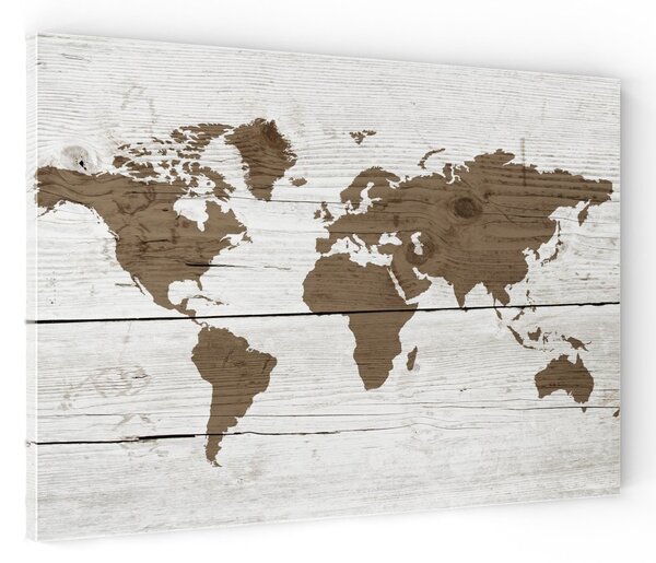 ALLboards METAL MB64_00103 Magnetická kovová tabule mapa světa ve světlých barvách 60x40 cm
