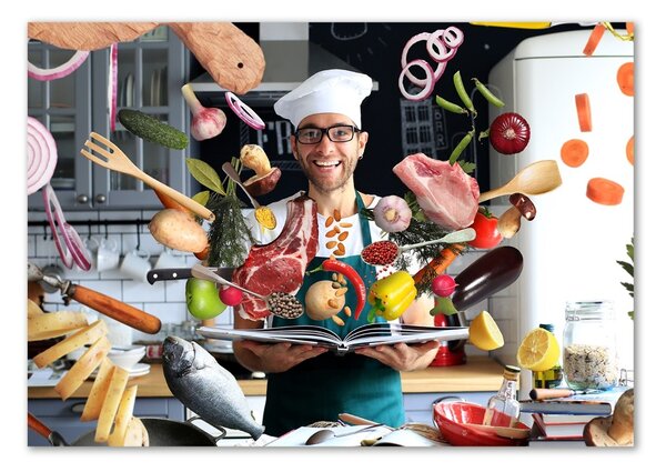 Foto obraz fotografie na skle Kuchař recept osh-179590171