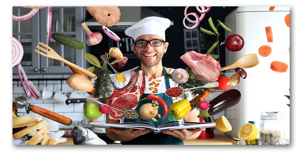 Foto obraz fotografie na skle Kuchař recept osh-179590171