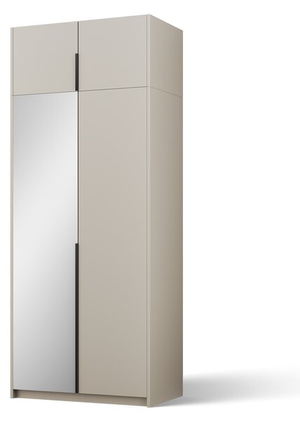 ADRK Šatní skříň s horním nástavcem ALERA II KB 100, kašmír/madlo černé