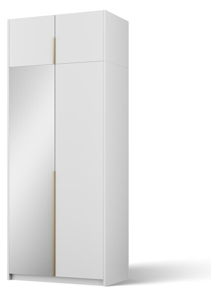 ADRK Šatní skříň s horním nástavcem ALERA II WG 100, bílá/madlo zlaté