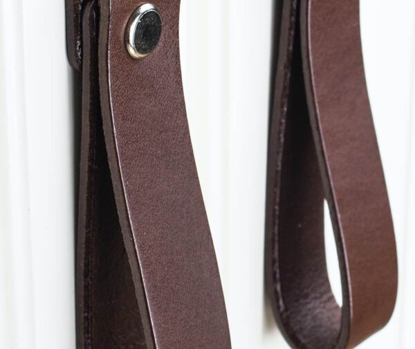 In-Design Nábytková kožená knopka NATURE velká, tm. hnědá kůže