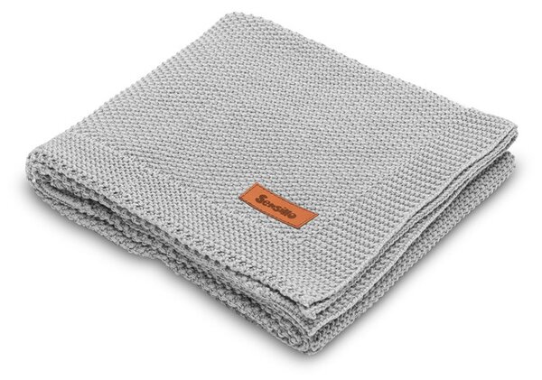 Sensillo dětská deka do kočárku pletená 100% bavlna šedá
