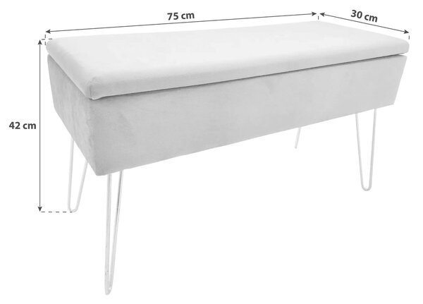 TRUHLOVÁ LAVICE, textil, 75/42/30 cm Echtwerk - Taburety, Online Only