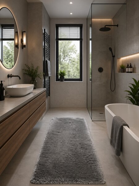 BO-MA, Koupelnová předložka Rabbit New dark grey, 50x80, šedá, koupelna