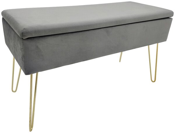 TRUHLOVÁ LAVICE, textil, 75/42/30 cm Echtwerk - Taburety, Online Only