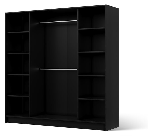 ADRK Šatní skříň Palladio BB 200, černá/madlo černé
