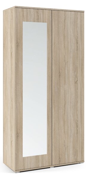 Šatní skříň se zrcadlem, 90 cm Barva dřeva: Sonoma