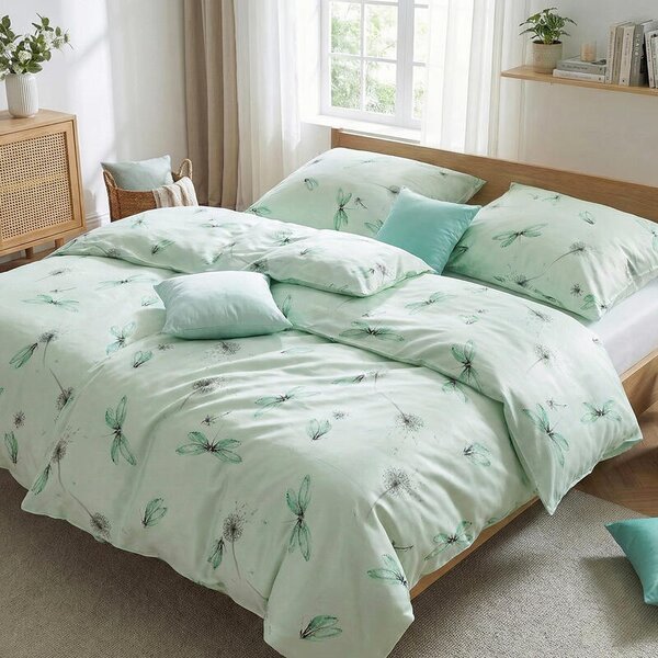 Povlečení SATÉN TENCEL DESIGN morning mentolová 140 x 200/70 x 90 cm