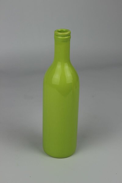 Zelená keramická váza ve tvaru láhve 21cm