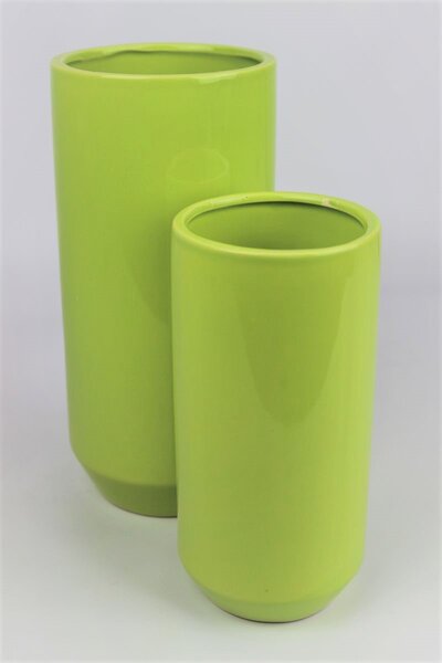 Zelená keramická kulatá váza 20 cm