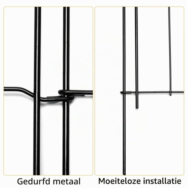 Dekorativní plot pro zahradu - 40,6 x 32 cm - 20 panelů - Černý - Bez nutnosti kopání