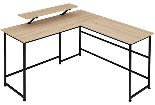 Tectake 404230 psací stůl melrose 140x130x76,5cm - industrial světlé dřevo, dub sonoma