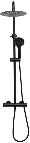 Rea Vincent, sprchový set s termostatickou baterií a dešťovou hlavicí 25cm, černá m atná, REA-P6600