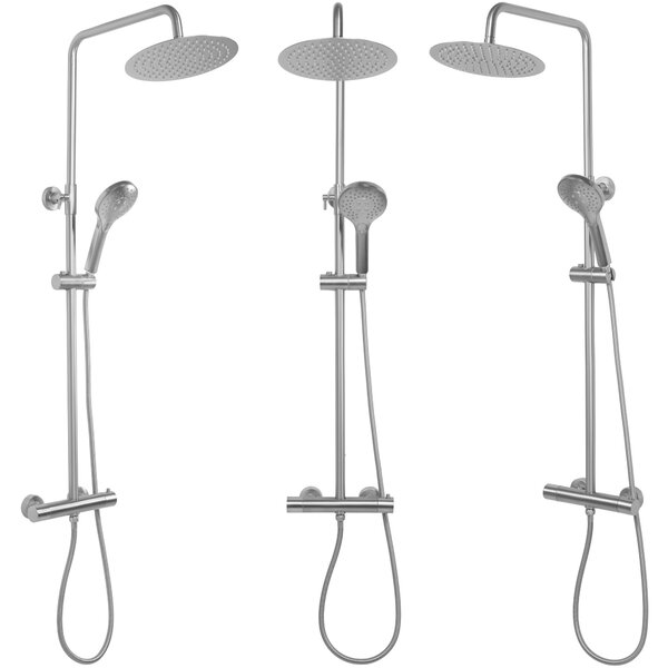 Rea Vincent, sprchový set s termostatickou baterií a dešťovou hlavicí 25cm, nikl matný, REA-P6603