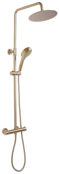 Rea Vincent, sprchový set s termostatickou baterií a dešťovou hlavicí 25cm, zlatá matná, REA-P6602