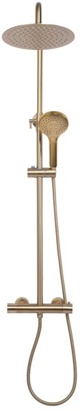 Rea Vincent, sprchový set s termostatickou baterií a dešťovou hlavicí 25cm, zlatá matná, REA-P6602