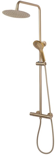 Rea Vincent, sprchový set s termostatickou baterií a dešťovou hlavicí 25cm, zlatá matná, REA-P6602