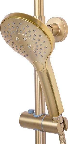 Rea Vincent, sprchový set s termostatickou baterií a dešťovou hlavicí 25cm, zlatá matná, REA-P6602