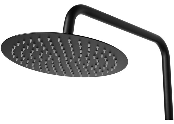 Rea Vincent, sprchový set s termostatickou baterií a dešťovou hlavicí 25cm, černá m atná, REA-P6600